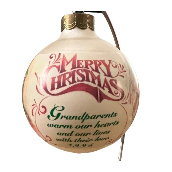 Vintage Hallmark Keepsake Ornament Glass Grandparents 1995 - Picture 1 of 7